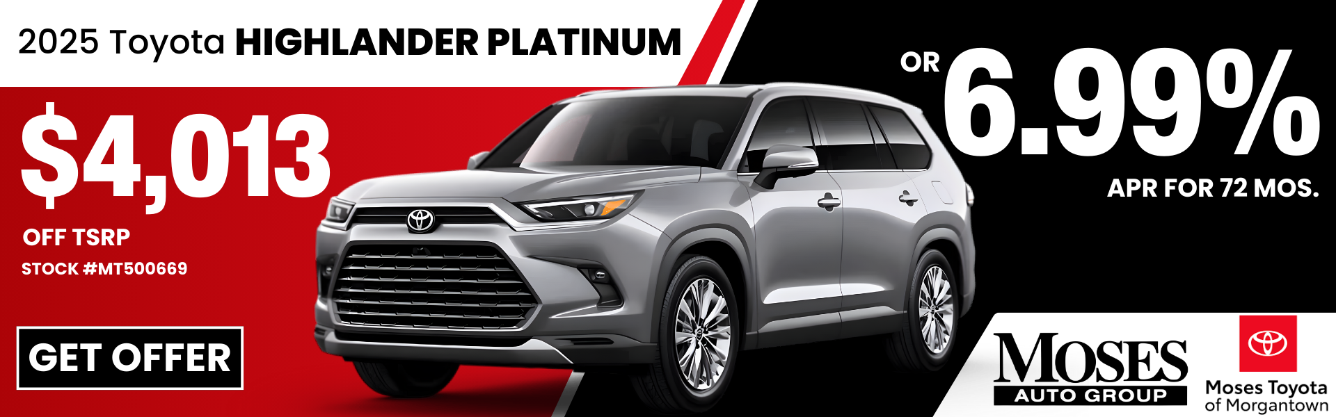 2025 Highlander Platinum January Offer