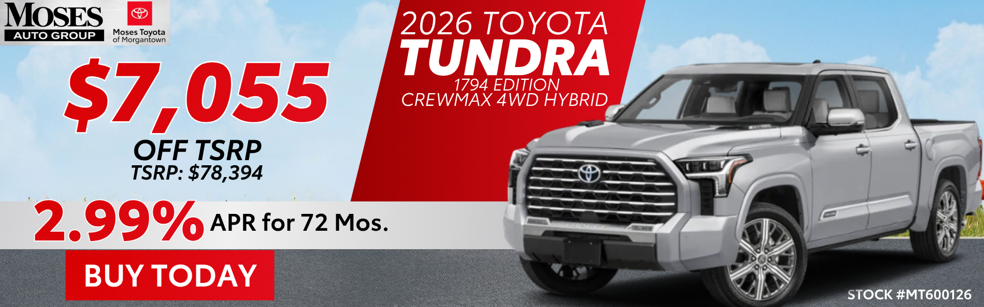 2026 Tundra 1794 Crewmax April Offer
